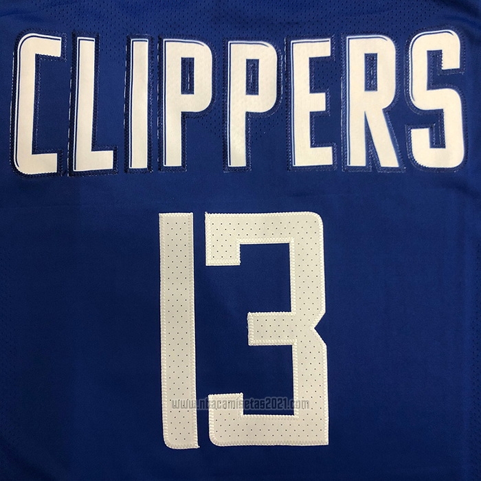 Camiseta Los Angeles Clippers Paul George #13 Icon 2020-21 Autentico Azul
